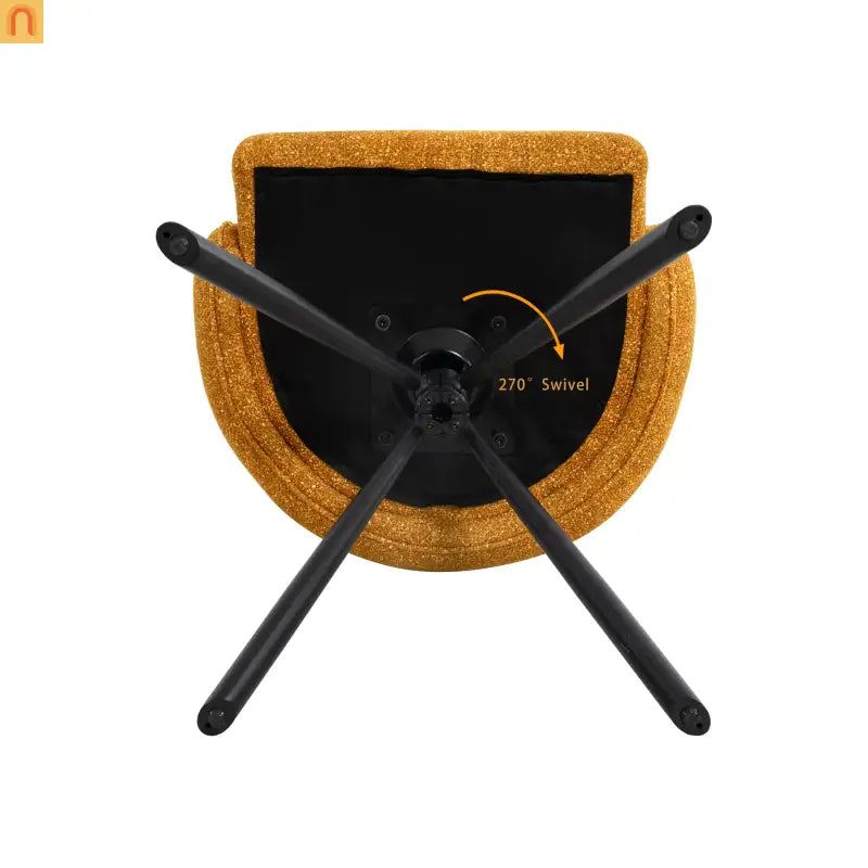 Accent Chair Swivel Chenille Orange 270 Degree Set of 2