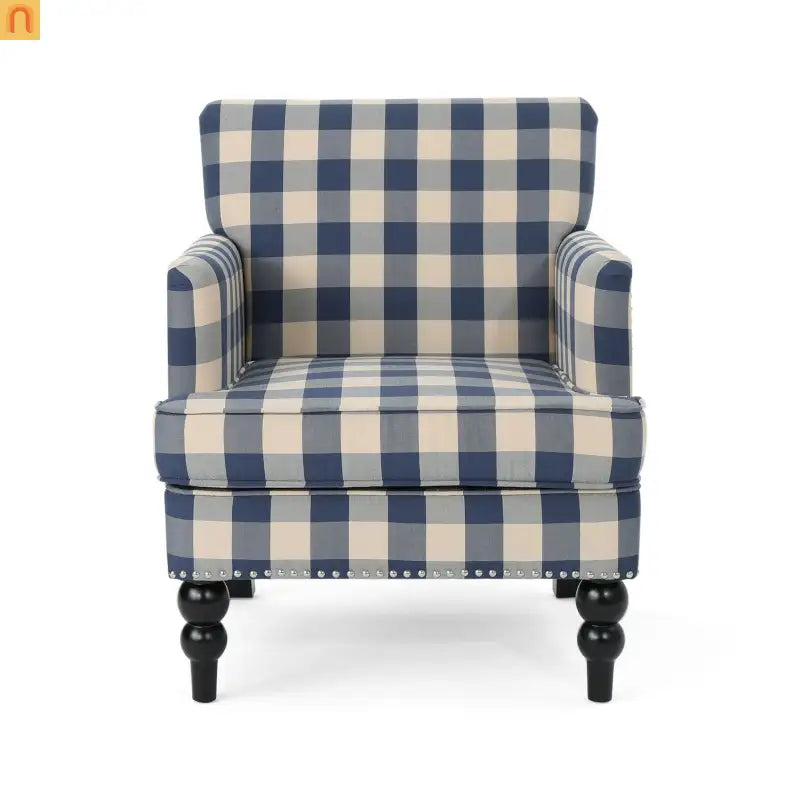 Accent Chair Modern Tufted Fabric Blue 28in