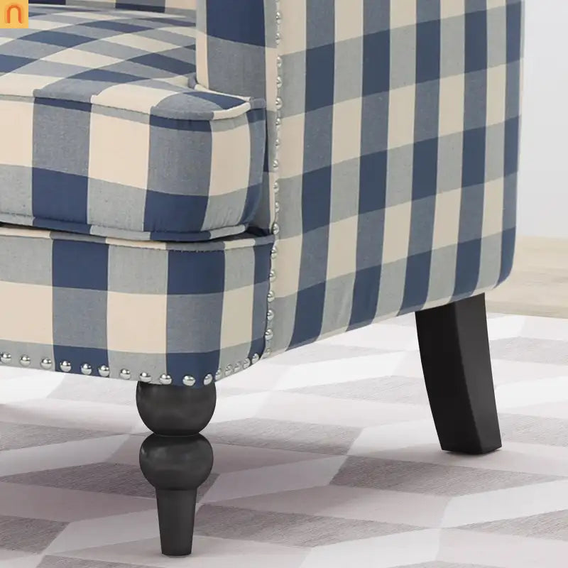 Accent Chair Modern Tufted Fabric Blue 28in