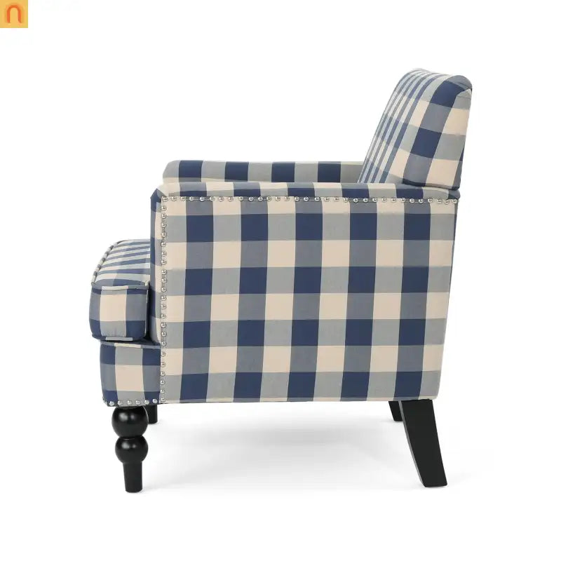 Accent Chair Modern Tufted Fabric Blue 28in
