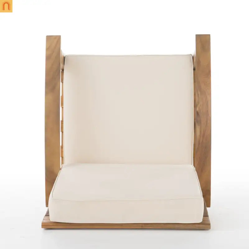 Outdoor Club Chair Acacia Wood Teak Deep Seat 28L x 32.25W in
