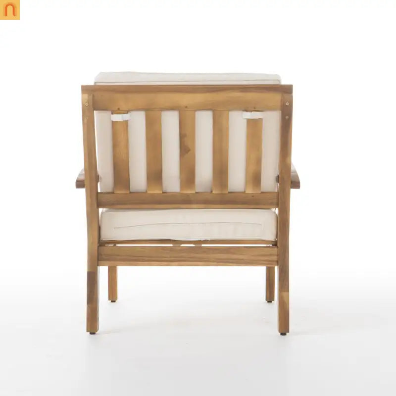 Outdoor Club Chair Acacia Wood Teak Deep Seat 28L x 32.25W in