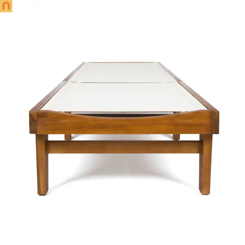 Outdoor Chaise Lounge Acacia Wood Teak Mesh Seat Adjustable 78.75in