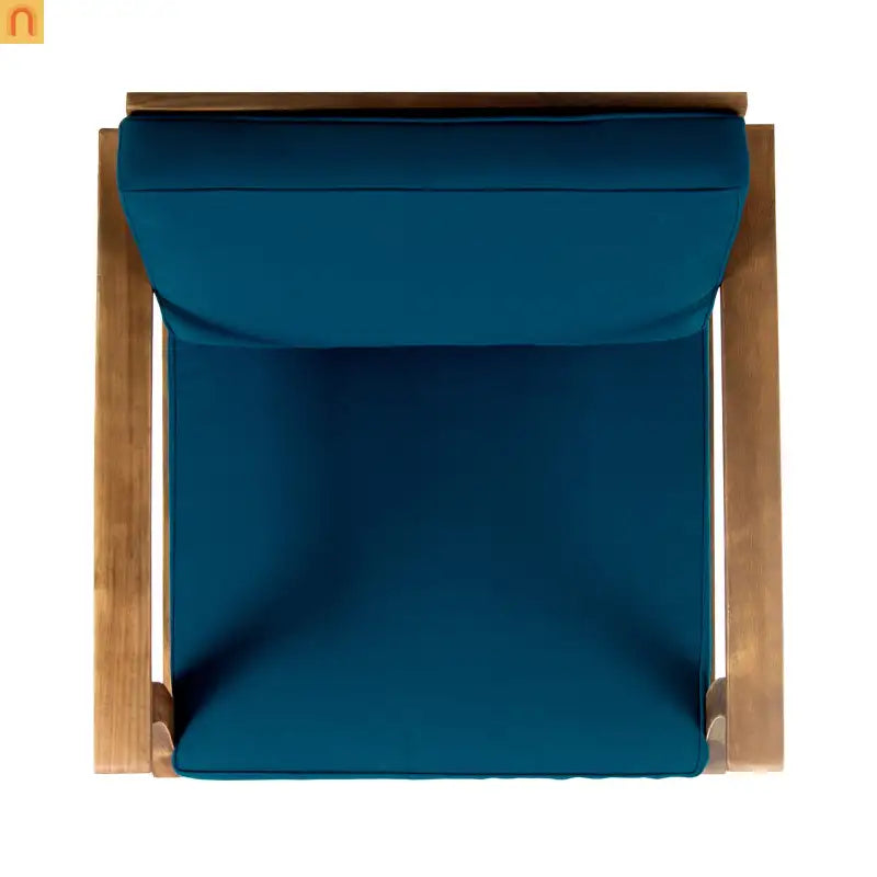 Outdoor Chair Club Acacia Wood Slat Blue Cushion 400 lb 28in