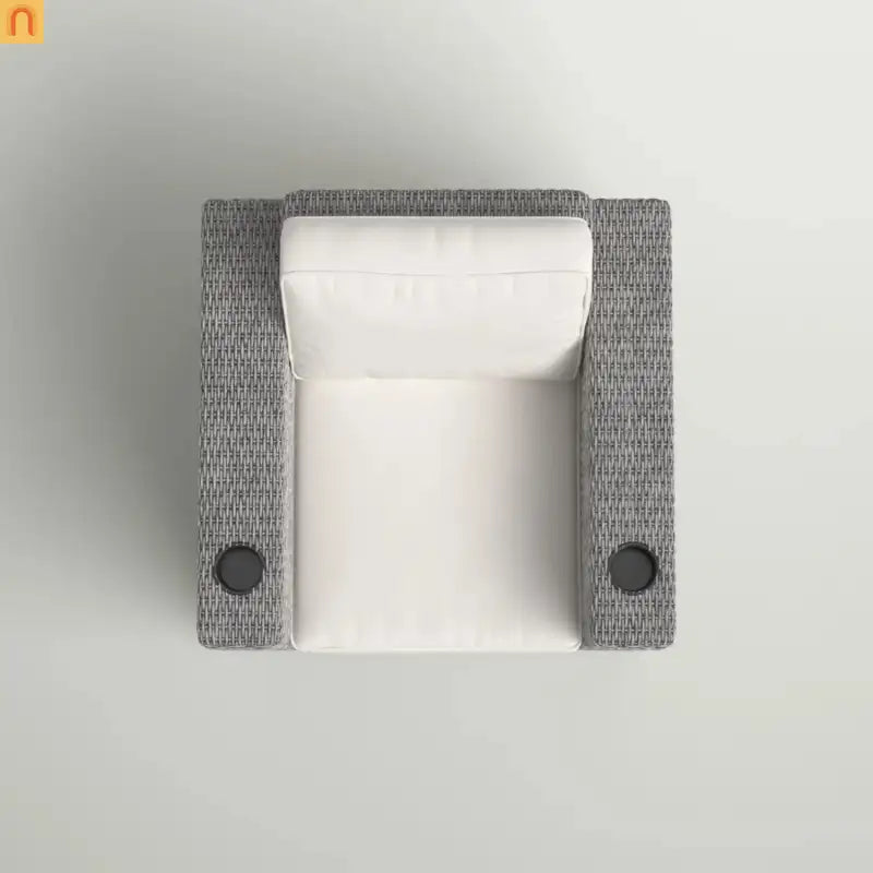 Outdoor Club Chair HDPE Wicker Gray Olefin Cushion 300 lb No Assembly