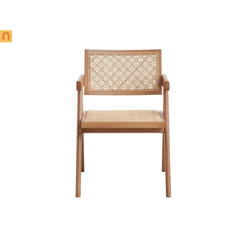 Outdoor Patio Arm Chair Rattan Natural Set of 2 Lightweight