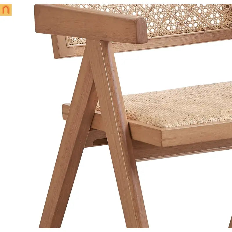 Outdoor Patio Arm Chair Rattan Natural Set of 2 Lightweight