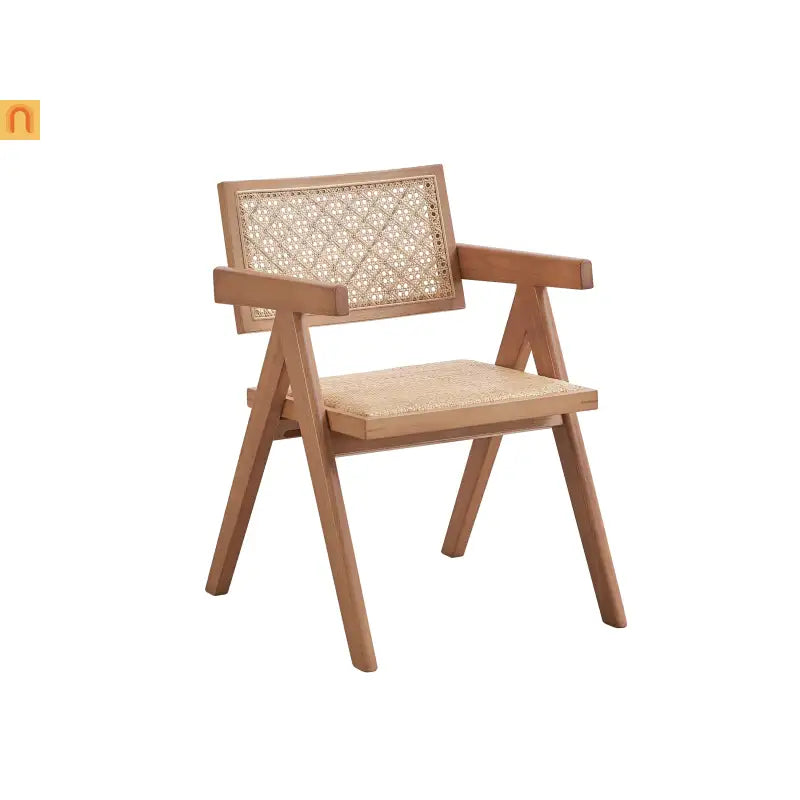Outdoor Patio Arm Chair Rattan Natural Set of 2 Lightweight