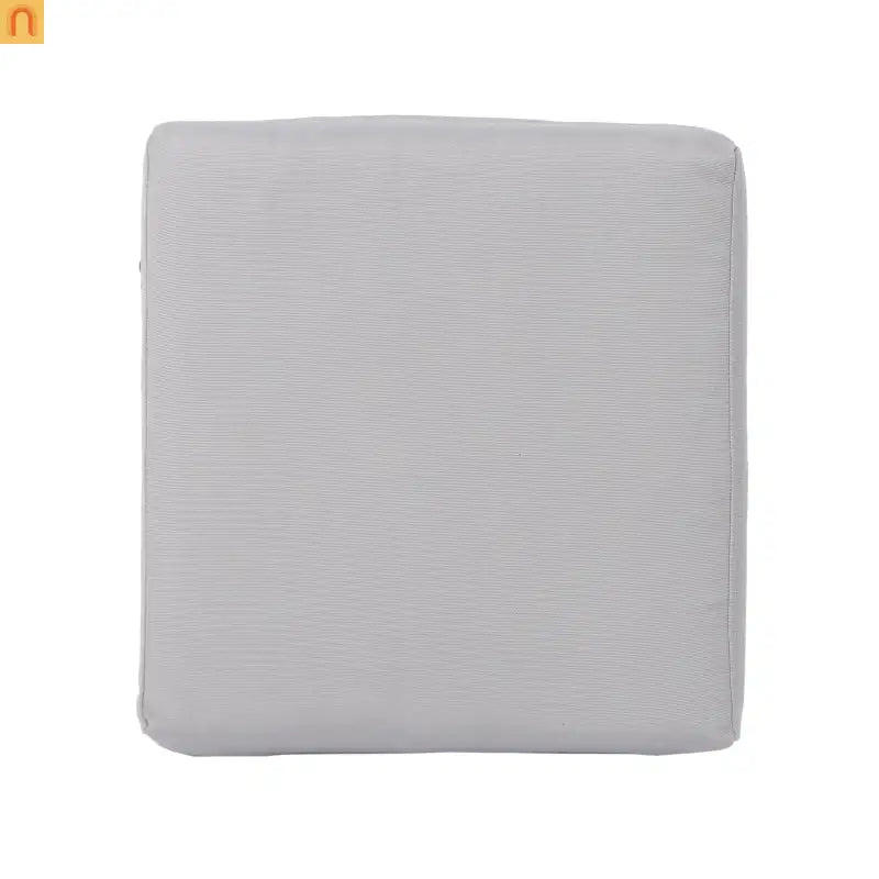 Outdoor Round Ottoman Stool PE Rattan Gray Weatherproof 16.25in