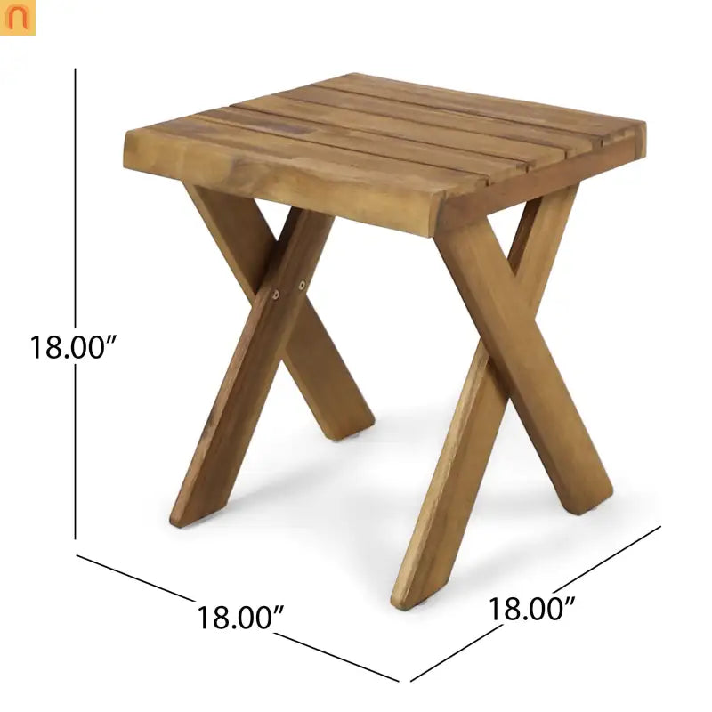 Outdoor Conversation Set Acacia Wood 3 Piece Chairs Beige