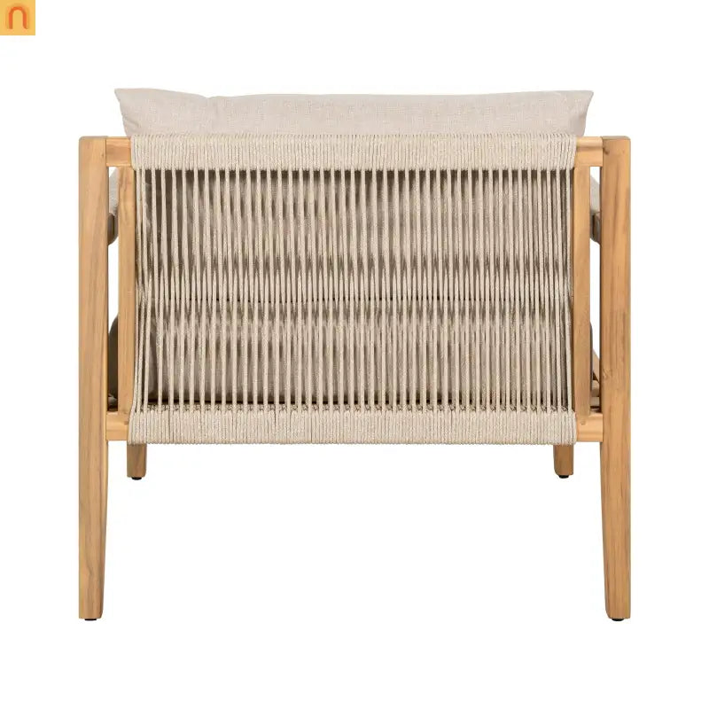 Outdoor Conversation Set Acacia Wood 3 Piece Chairs Beige