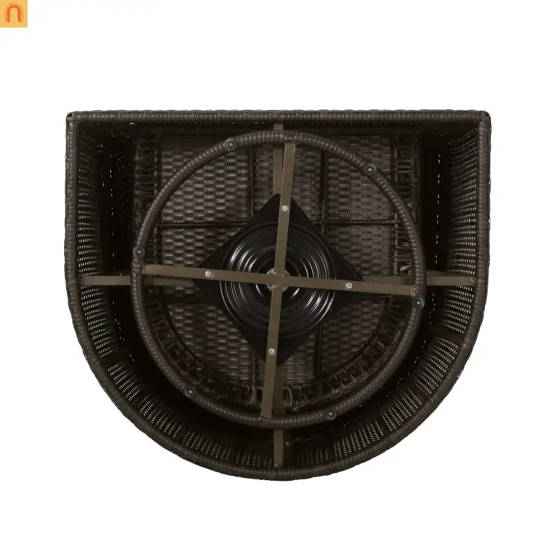 Outdoor Swivel Chair Aluminum Wicker Khaki Brown with Cushion