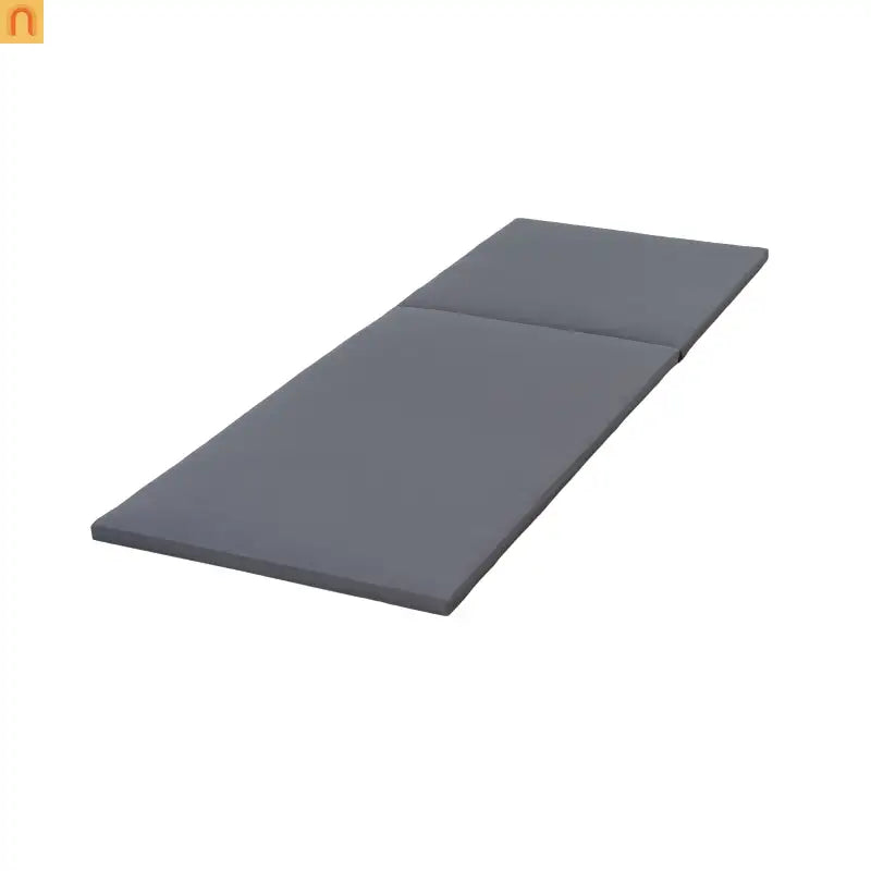 Chaise Lounge Cushion Outdoor Foam Fabric Dark Gray 2-Fold 76 x 27 In