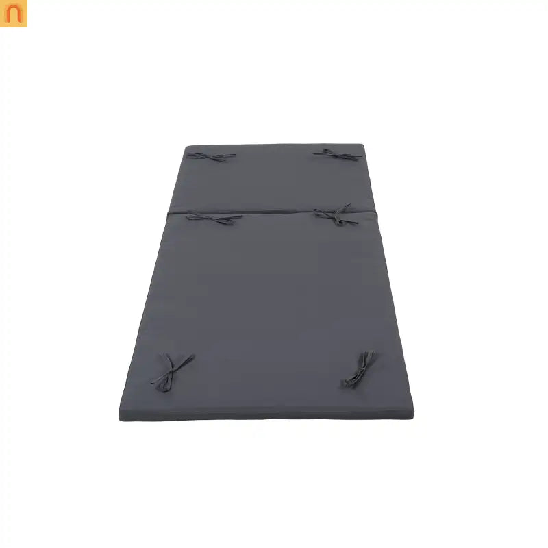 Chaise Lounge Cushion Outdoor Foam Fabric Dark Gray 2-Fold 76 x 27 In