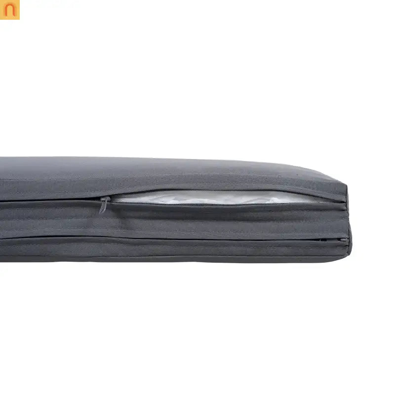 Chaise Lounge Cushion Outdoor Foam Fabric Dark Gray 2-Fold 76 x 27 In