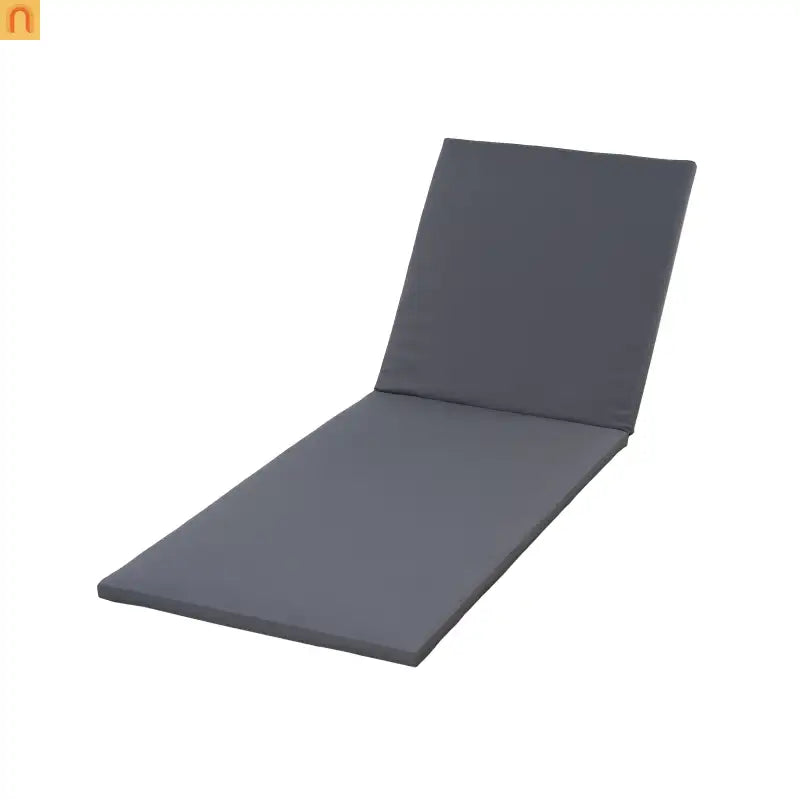 Chaise Lounge Cushion Outdoor Foam Fabric Dark Gray 2-Fold 76 x 27 In