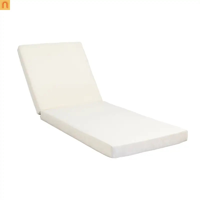 Chaise Lounge Acacia Wood Dark Gray Cream Cushion 6 Position 400 LB