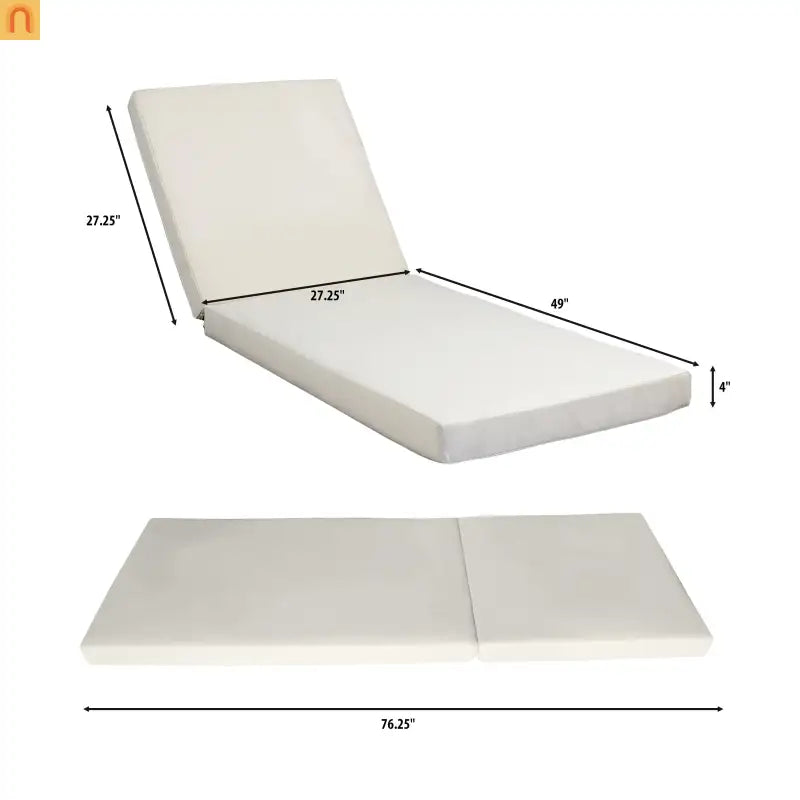 Chaise Lounge Acacia Wood Dark Gray Cream Cushion 6 Position 400 LB