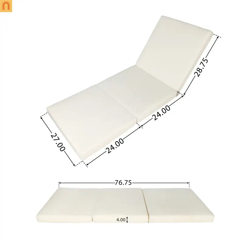 Chaise Lounge Acacia Wood Light Brown Cream Cushion 4 Position 79in