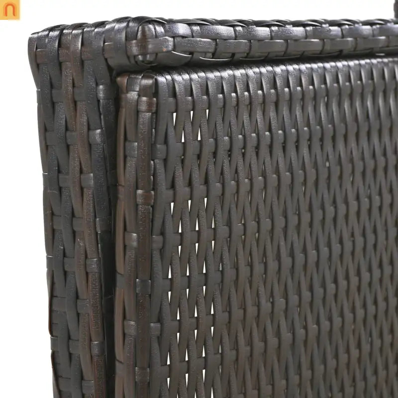 Wicker Chaise Lounge Dark Brown 5 Position Pull-Out Table