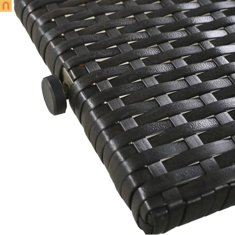 Wicker Chaise Lounge Dark Brown 5 Position Pull-Out Table