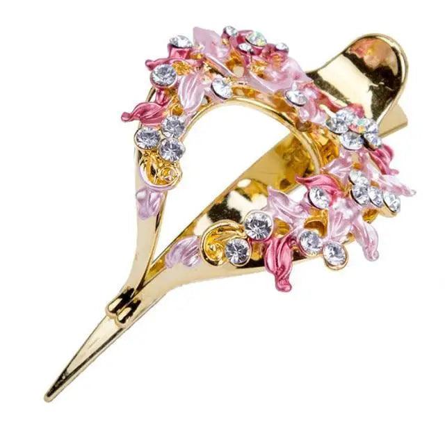 Charming Colorful Flower Red Hair Clip For Women Fashionable Design Beautiful Women Vintage Wedding Hair Clips Lightweight Hair Jewelry Excellent Women Gift