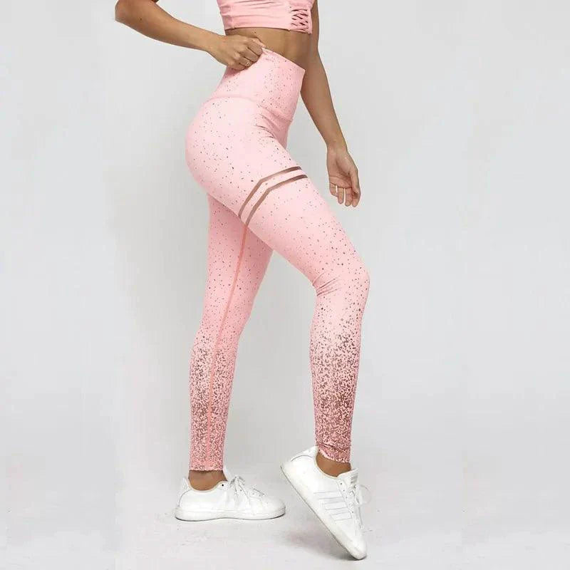 Chic Gold Print Leggings
