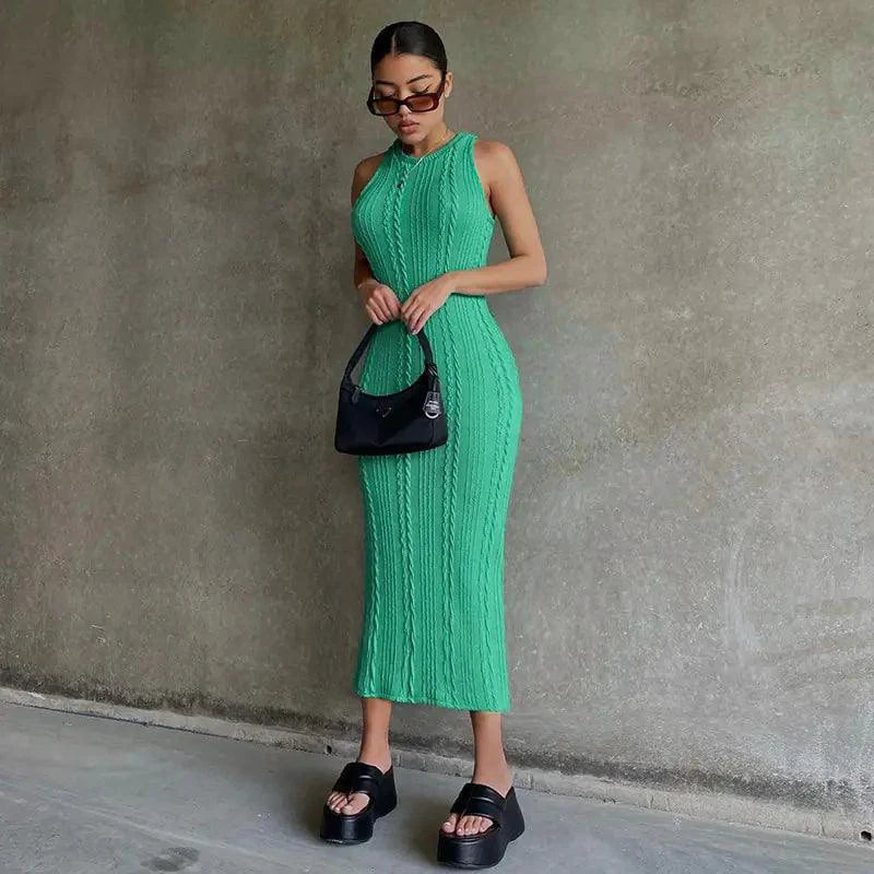 Chic Knitted Tank Sweater Dress
