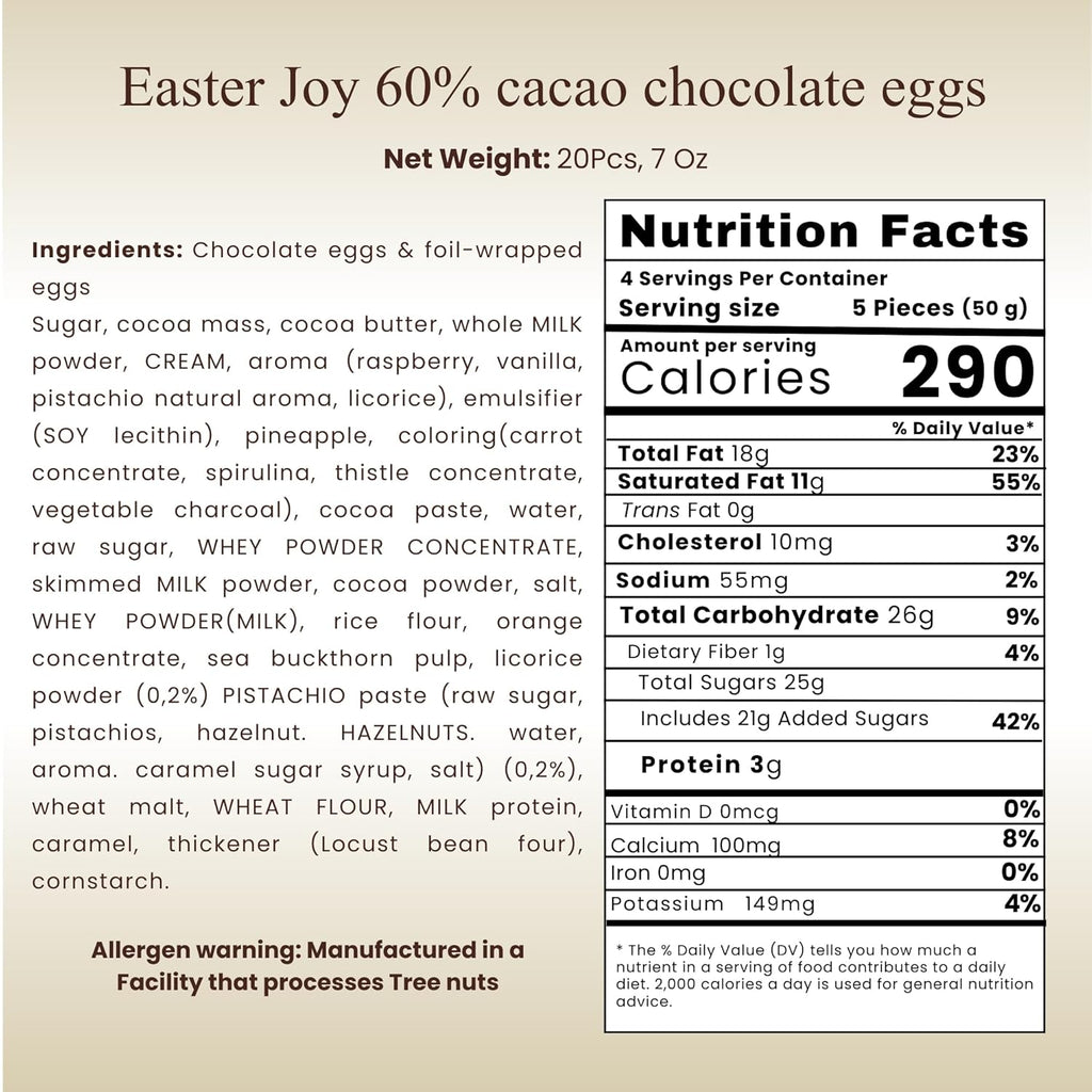Andy Anand Praline-Filled Chocolate Eggs, 20 pc, 7 oz – Gluten-Free, Creamy Hazelnut-Praline Centers, Easter & Year-Round Birthday Gift Box