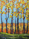 "Scenic Stroll Along the River" Autumn River Glass Art Print