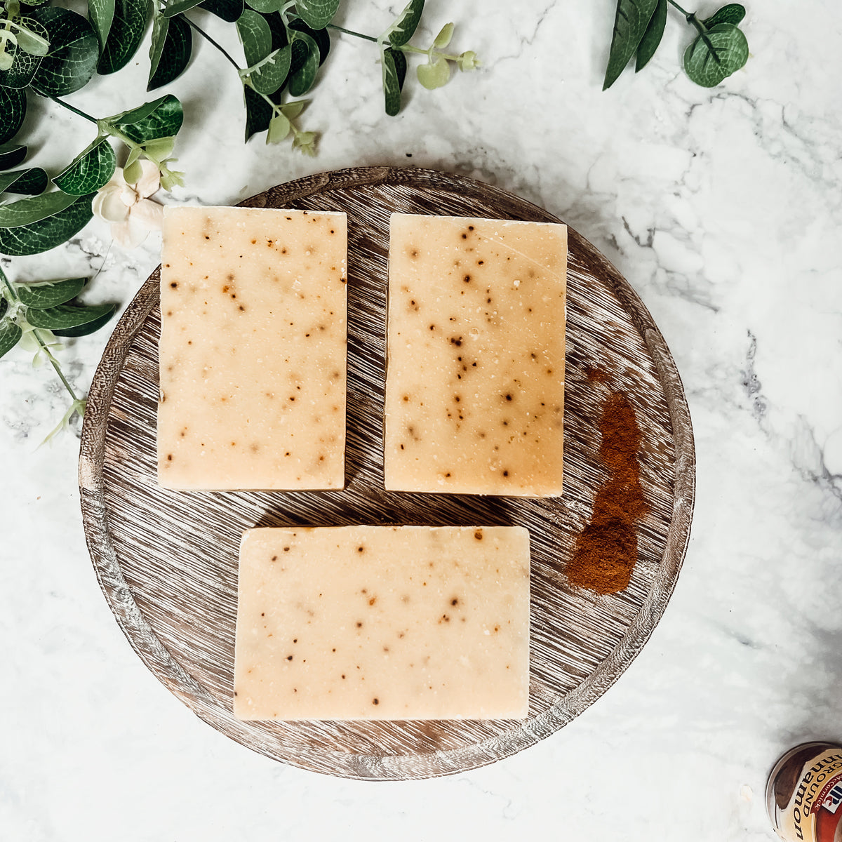 Cinnamon Latte Soap Bar - Spicy Cinnamon Coffee Scent With Coffee Grounds