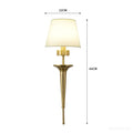 Classic gold fluted wall lamp bedroom sconce with fabric shade