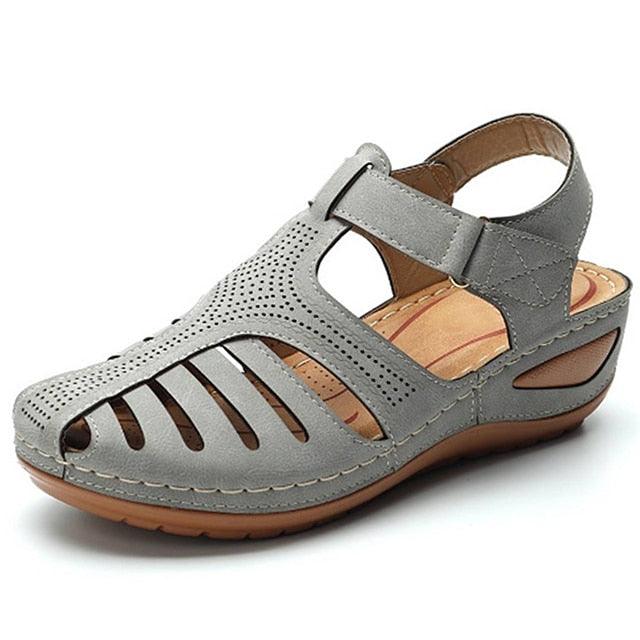 Classic Women Sandals New Summer Shoes Woman Heels Sandals For Casual Walking Platform Shoes Summer Vintage Sandals Hollow Closed Toe Casual Outdoor Ankle Strap Platform Shoes