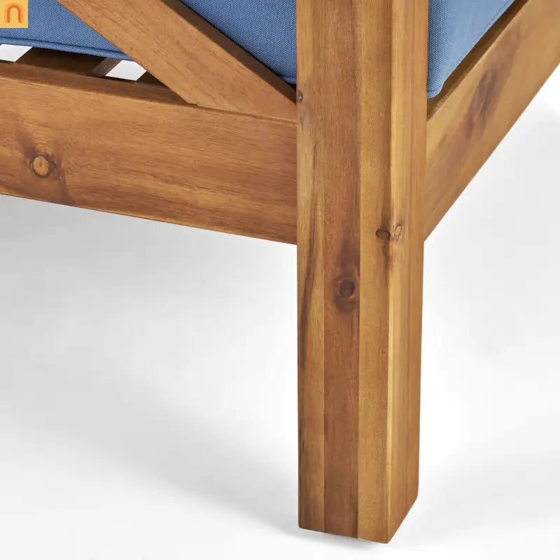 Outdoor Club Chair Acacia Wood Mid-Century Teak Cushion 30in