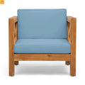 Outdoor Club Chair Acacia Wood Mid-Century Teak Cushion 30in