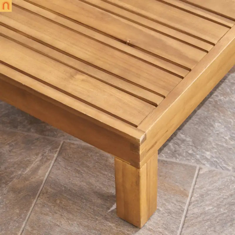 Outdoor Club Chair Acacia Wood Mid-Century Teak Cushion 30in