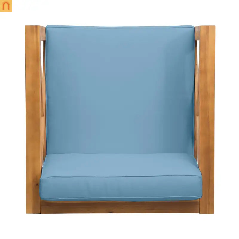 Outdoor Club Chair Acacia Wood Mid-Century Teak Cushion 30in