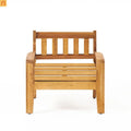 Outdoor Club Chair Acacia Wood Teak Finish 29L x 31W in