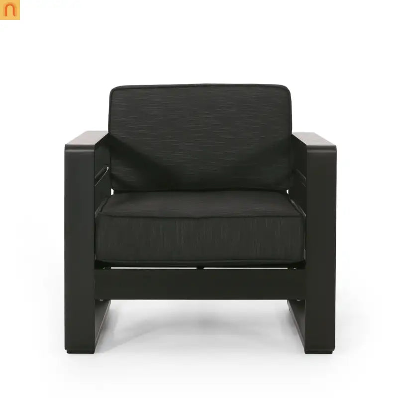 Outdoor Club Chair Aluminum Modern Dark Gray