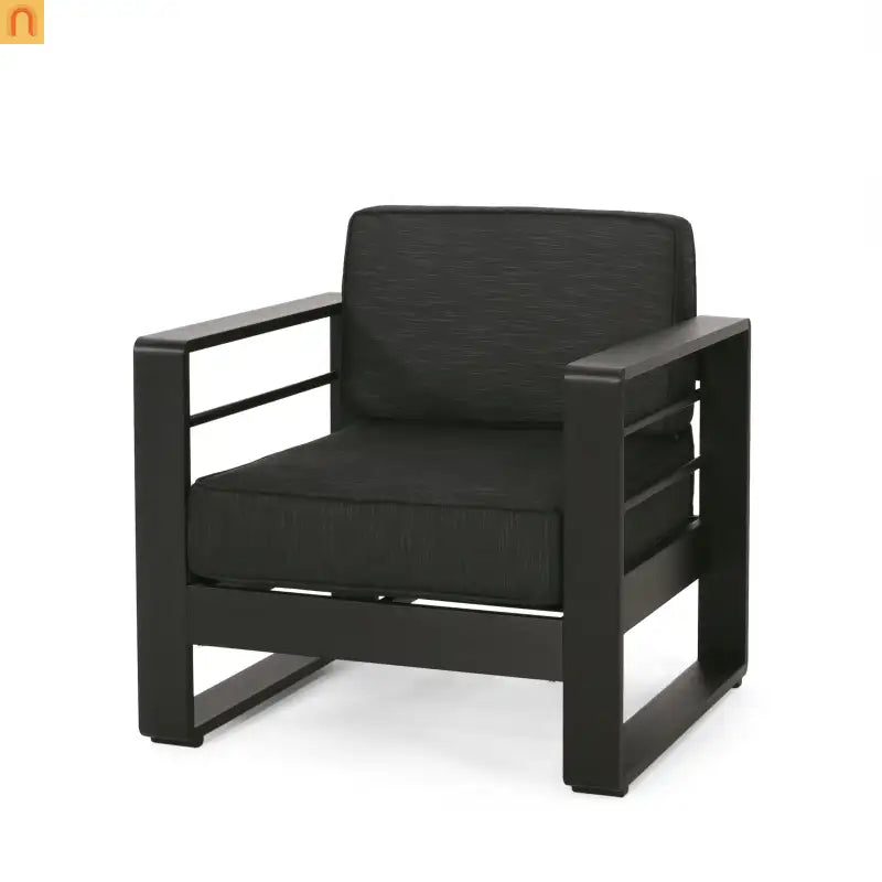 Outdoor Club Chair Aluminum Modern Dark Gray