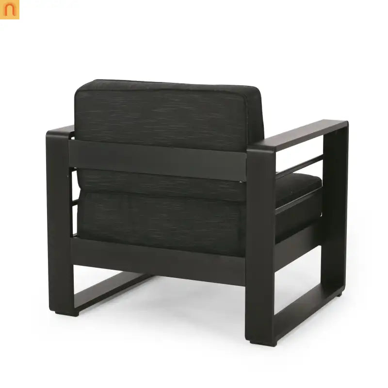 Outdoor Club Chair Aluminum Modern Dark Gray