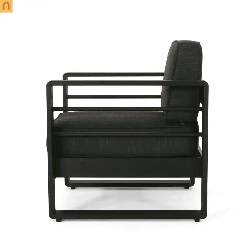 Outdoor Club Chair Aluminum Modern Dark Gray