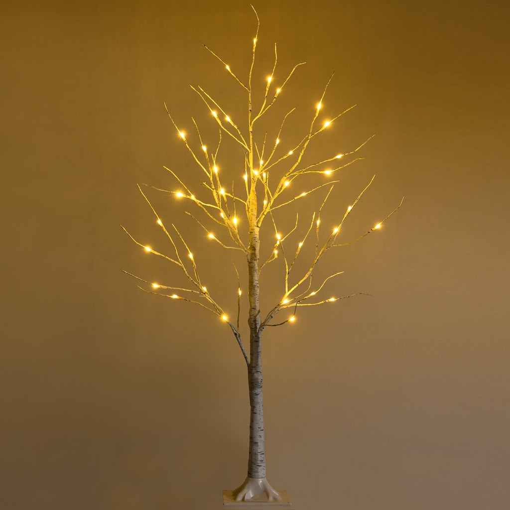 Pre-lit White Twig Birch Tree for Christmas Holiday with LED Lights