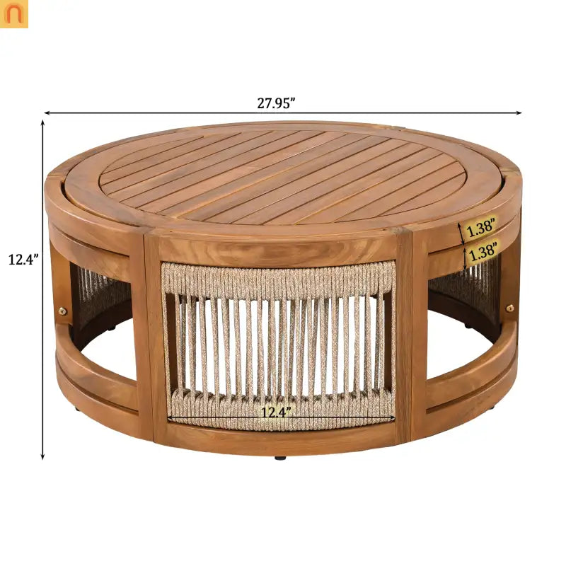 Outdoor Coffee Table Acacia Wood Square 27.95