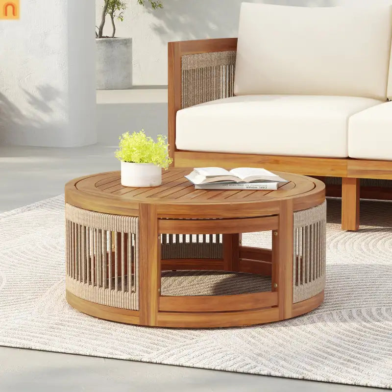 Outdoor Coffee Table Acacia Wood Square 27.95