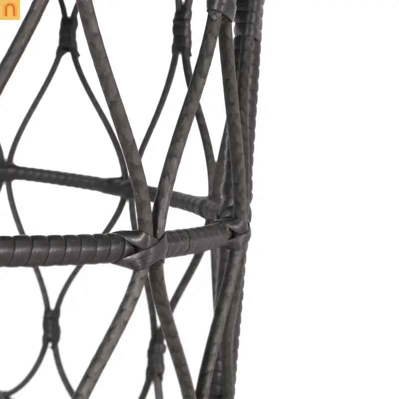 Outdoor Coffee Table Rectangular Rattan Gray 32.5x25in