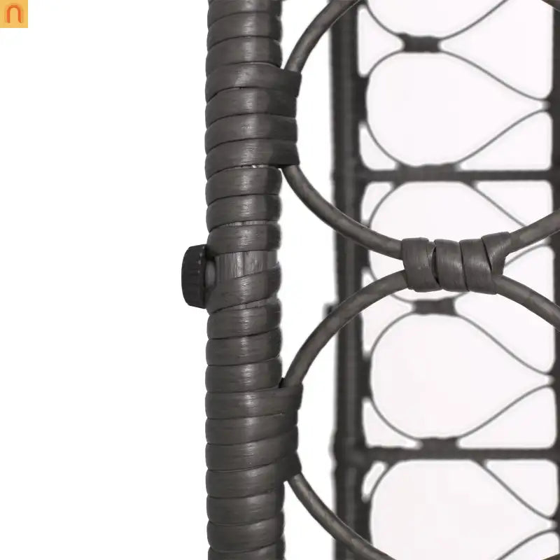 Outdoor Coffee Table Rectangular Rattan Gray 32.5x25in