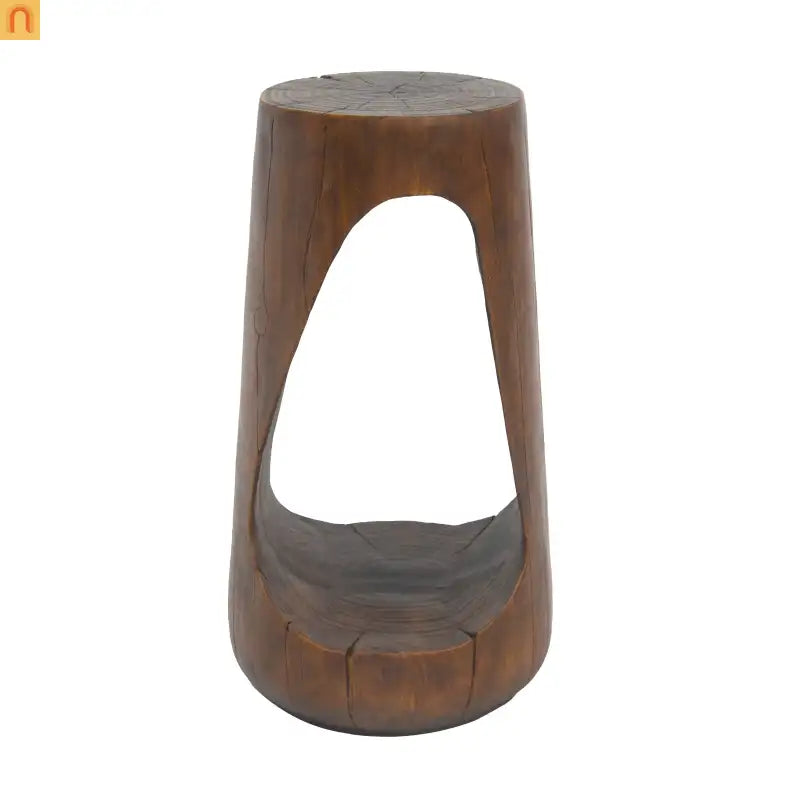 Outdoor End Table MGO Antique Brown Hollow Wood Grain 14.96x26.57in
