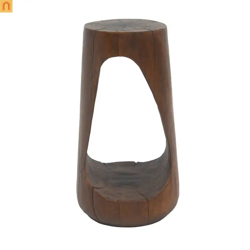 Outdoor End Table MGO Antique Brown Hollow Wood Grain 14.96x26.57in