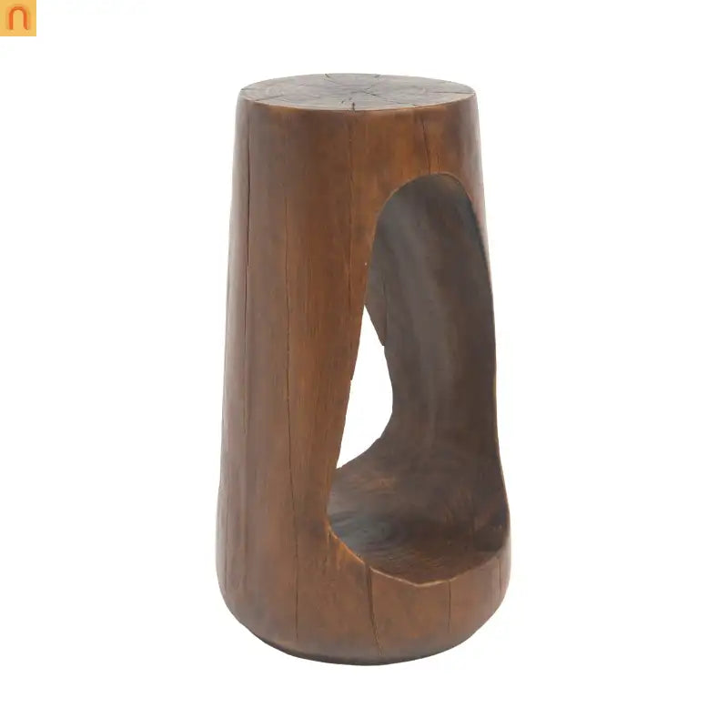 Outdoor End Table MGO Antique Brown Hollow Wood Grain 14.96x26.57in
